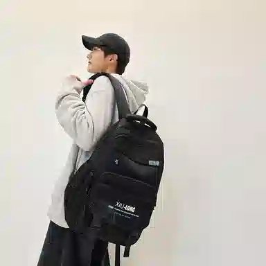 行途 休闲大容量 尼龙 双肩包 常规 男女同款情侣款 黑色/深灰色/浅灰色/深蓝色