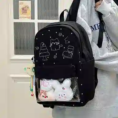 行途 高颜值可爱日系痛包学院透明 尼龙 双肩包 女款 多色