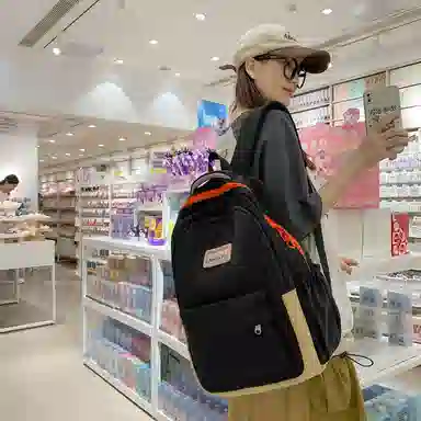 行途 初高中学生大学生简约校园风韩版 双肩包 尼龙 女款 多色