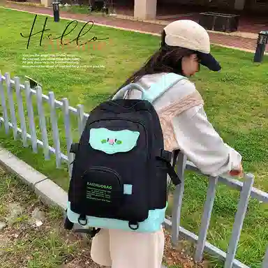 行途 学生书包女日系双肩包尼龙时尚潮流百搭休闲背包大容量中学生背包 多色