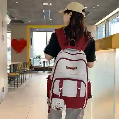 行途 大容量简约时尚大学生休闲旅行 背包双肩包 男女同款情侣款 多色 尼龙