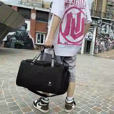 行途 旅行包干湿分离运动瑜伽包独立鞋仓大容量短途旅行训练包 牛津布 健身包 中号 男女同款情侣款 黑色/灰色/砖红色/绿色/蓝色/粉色