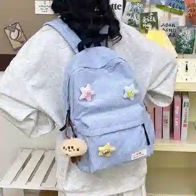 行途 学院风可爱休闲 条绒 双肩包 常规 男女同款情侣款 多色