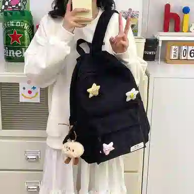 行途 学院风可爱休闲 条绒 双肩包 常规 男女同款情侣款 多色