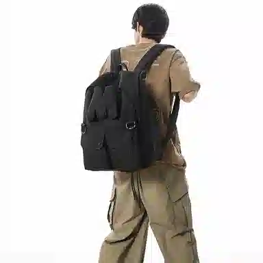 行途 高颜值大容量小众百搭设计旅行背包简约旅行书包 尼龙 双肩包 常规 男女同款情侣款 黄色/荧光绿/荧光粉