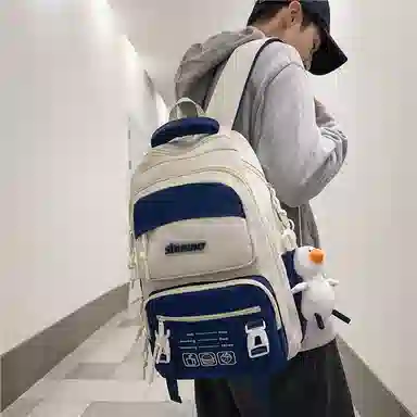 行途 休闲简约撞色便携 尼龙 双肩包 男女同款情侣款 多色