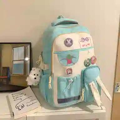 行途 多巴胺撞色甜美大容量 尼龙 双肩包 男女同款情侣款 多色