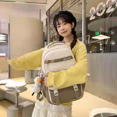 行途 简约高中双肩包小清新大学生尼龙书包大容量韩版初中生背包 女款 多色