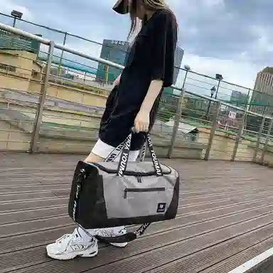 行途 旅行包干湿分离运动瑜伽包独立鞋仓大容量短途旅行训练包 牛津布 健身包 中号 男女同款情侣款 黑色/灰色/砖红色/绿色/蓝色/粉色