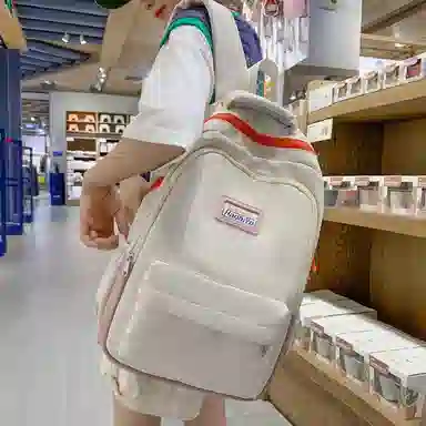 行途 初高中学生大学生简约校园风韩版 双肩包 尼龙 女款 多色