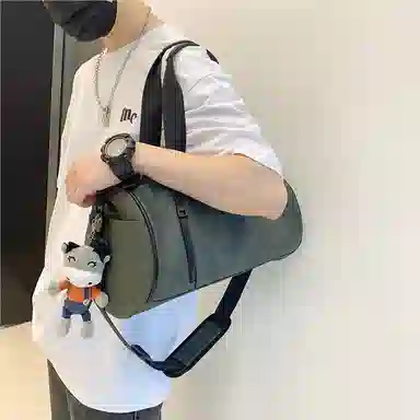 行途 大容量百搭 牛津布 健身包 大号 男女同款情侣款 绿色/灰色/黑色