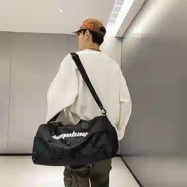 行途 大容量干湿分离 牛津布 手提单肩斜挎旅行包健身包 大号 男女同款情侣款 黑色/白色/蓝色/卡其色