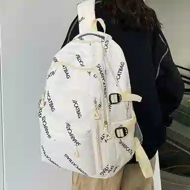 行途 简约旅行轻便休闲百搭 尼龙 双肩包 男女同款情侣款 黑色/白色/蓝色/卡其色