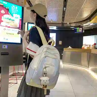 行途 高级感轻便颜值撞色 尼龙 双肩包 常规 女款 灰色/蓝色/粉色/蓝黄色