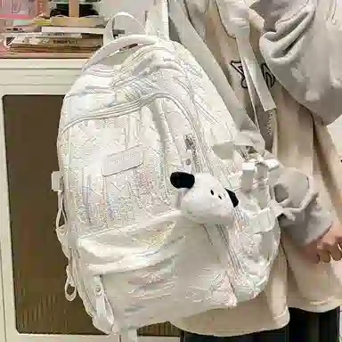 行途 大容量时尚双肩包休闲百搭尼龙男女背包高中生校园学生 多色