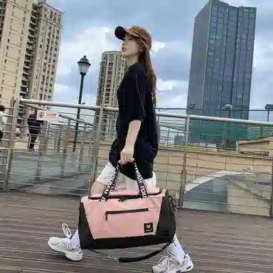 行途 旅行包干湿分离运动瑜伽包独立鞋仓大容量短途旅行训练包 牛津布 健身包 中号 男女同款情侣款 黑色/灰色/砖红色/绿色/蓝色/粉色