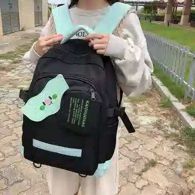 行途 学生书包女日系双肩包尼龙时尚潮流百搭休闲背包大容量中学生背包 多色