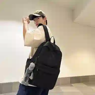 行途 旅行轻便简约校园学院大容量高中大学生 双肩包 男女同款情侣款 多色 尼龙