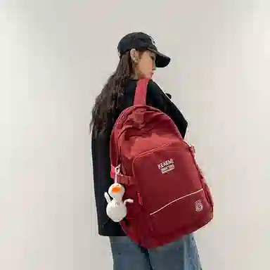 行途双肩包女休闲简约大容量电脑背包男高初中大学生书包尼龙多色