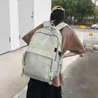 行途 时尚轻便简约百搭外出纯色 尼龙 旅行包双肩包 常规 男女同款情侣款 黑色/白色/红色/绿色