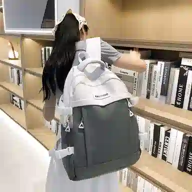 行途 潮流背包学生书包韩版时尚百搭简约 尼龙 双肩包 常规 男女同款情侣款 黑色/白色/绿色/卡其色