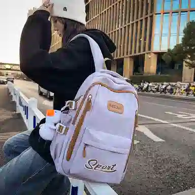 行途 高颜值学生大容量初高中大容量潮流印花学院风尼龙双肩包 男女同款 多色