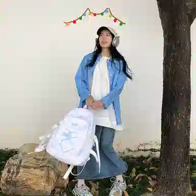 行途 潮流学院风简约 尼龙 双肩包 女款 多色