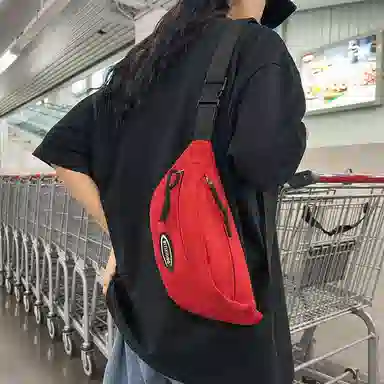 行途 日系休闲简约时尚百搭轻便潮流 尼龙 斜挎胸包 男女同款情侣款