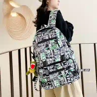 行途 百搭轻便休闲简约大容量 尼龙 双肩包 男女同款情侣款 黑色/深蓝色/宝蓝色/绿色