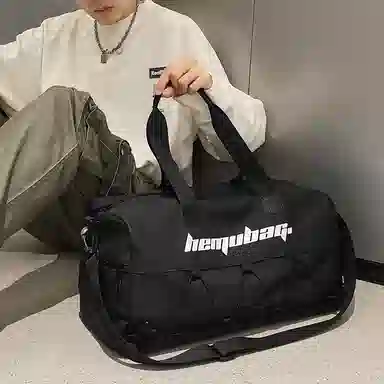 行途 大容量干湿分离 牛津布 手提单肩斜挎旅行包健身包 大号 男女同款情侣款 黑色/白色/蓝色/卡其色