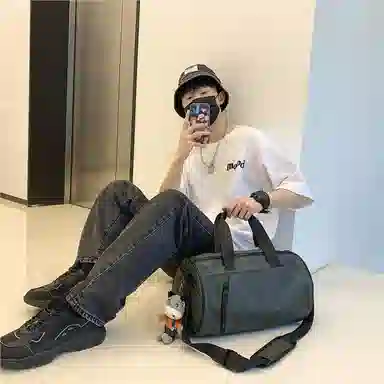 行途 大容量百搭 牛津布 健身包 大号 男女同款情侣款 绿色/灰色/黑色