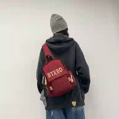 行途 时尚韩版潮流个性轻便单肩包高颜值休闲 尼龙 胸包 男女同款情侣款 黑色/蓝色/红色/白色