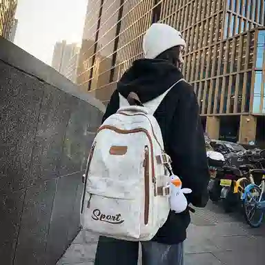 行途 高颜值学生大容量初高中大容量潮流印花学院风尼龙双肩包 男女同款 多色