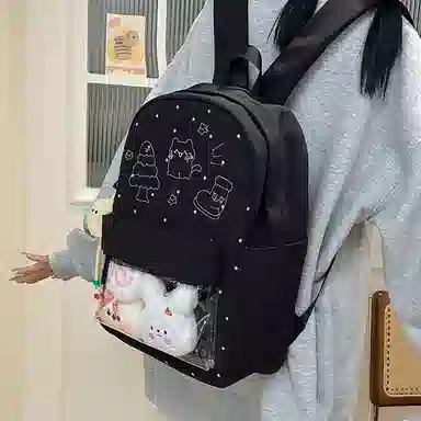 行途 高颜值可爱日系痛包学院透明 尼龙 双肩包 女款 多色