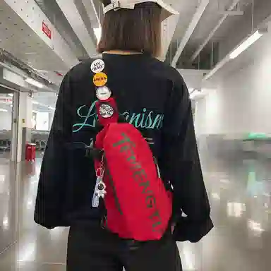 行途 情侣休闲 尼龙 胸包 常规 男女同款情侣款 黑色/白色/蓝色/红色