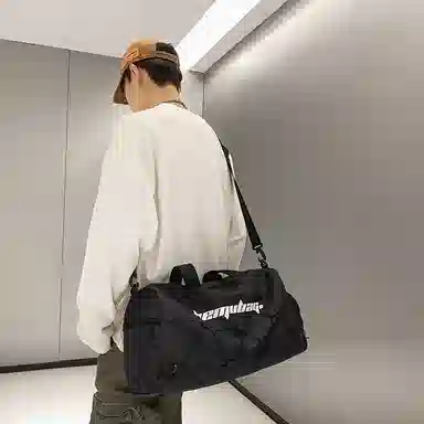 行途 大容量干湿分离 牛津布 手提单肩斜挎旅行包健身包 大号 男女同款情侣款 黑色/白色/蓝色/卡其色