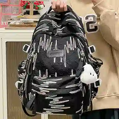 行途 大容量时尚双肩包休闲百搭尼龙男女背包高中生校园学生 多色