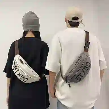 行途胸包男女背包字母斜挎包防泼水腰包女大容量单肩包运动潮牌男士包包