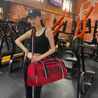 行途 休闲时尚干湿分离短途 尼龙 旅行包 常规 男女同款情侣款 黑色/粉色/卡其色/红色