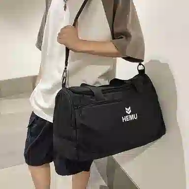 行途 大容量干湿分离 尼龙 收纳包登机包健身包 大号 男女同款情侣款 黑色/白色