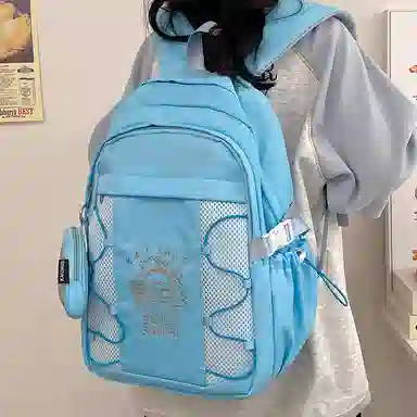 行途 百搭轻便休闲简约 尼龙 双肩包 女款 粉色/蓝色/黑色/紫色/米白色