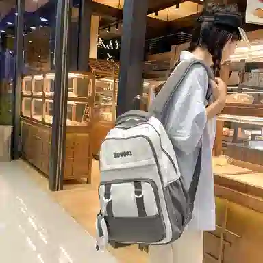 行途 大容量简约时尚大学生休闲旅行 背包双肩包 男女同款情侣款 多色 尼龙