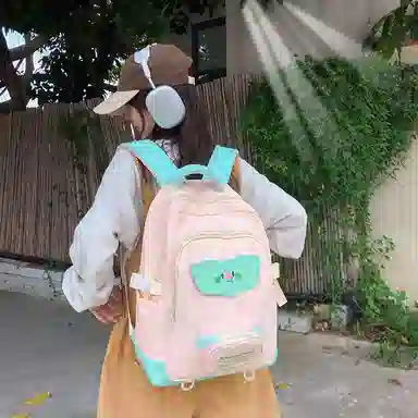 行途 学生书包女日系双肩包尼龙时尚潮流百搭休闲背包大容量中学生背包 多色