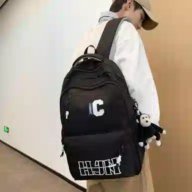 行途 潮流字母时尚简约大容量旅行高级感休闲 尼龙 双肩包 男女同款情侣款 多色