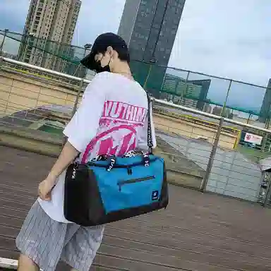 行途 旅行包干湿分离运动瑜伽包独立鞋仓大容量短途旅行训练包 牛津布 健身包 中号 男女同款情侣款 黑色/灰色/砖红色/绿色/蓝色/粉色