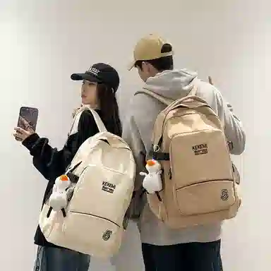 行途双肩包女休闲简约大容量电脑背包男高初中大学生书包尼龙多色