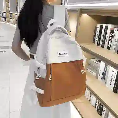 行途 潮流背包学生书包韩版时尚百搭简约 尼龙 双肩包 常规 男女同款情侣款 黑色/白色/绿色/卡其色