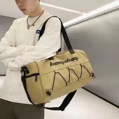 行途 大容量干湿分离 牛津布 手提单肩斜挎旅行包健身包 大号 男女同款情侣款 黑色/白色/蓝色/卡其色