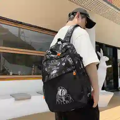 行途 大容量简约通勤学生书包 尼龙 双肩包 男女同款情侣款 多色