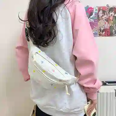 行途 可爱卡通休闲运动斜挎包轻便旅行胸前防水 帆布 帆布包腰包 女款 多色